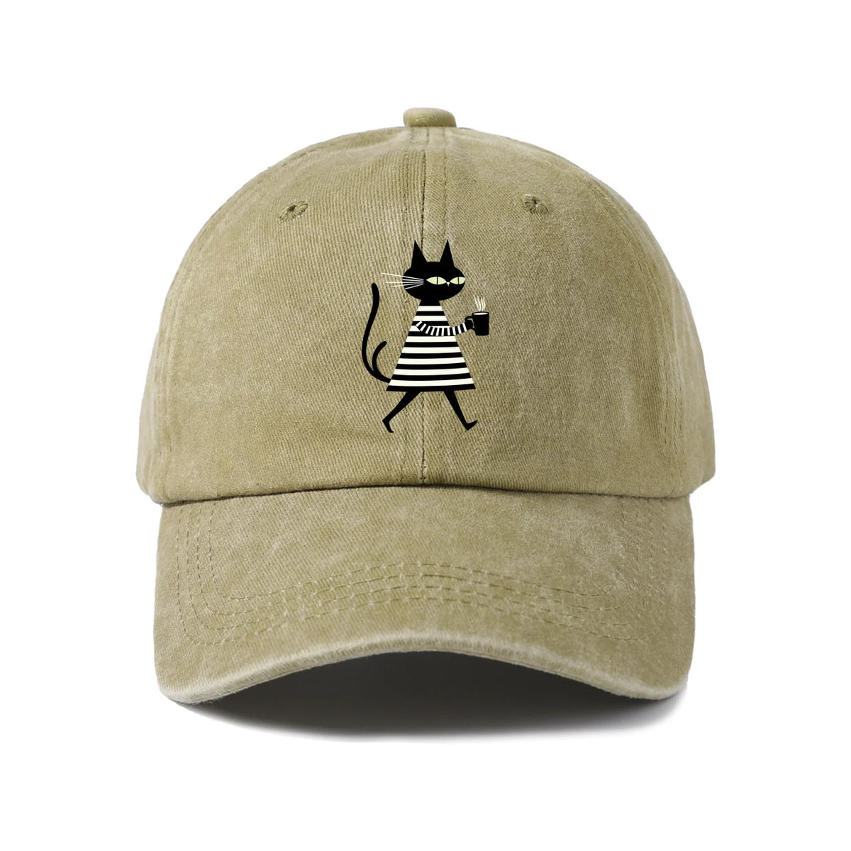 Minimal Black Cat Baseball Cap