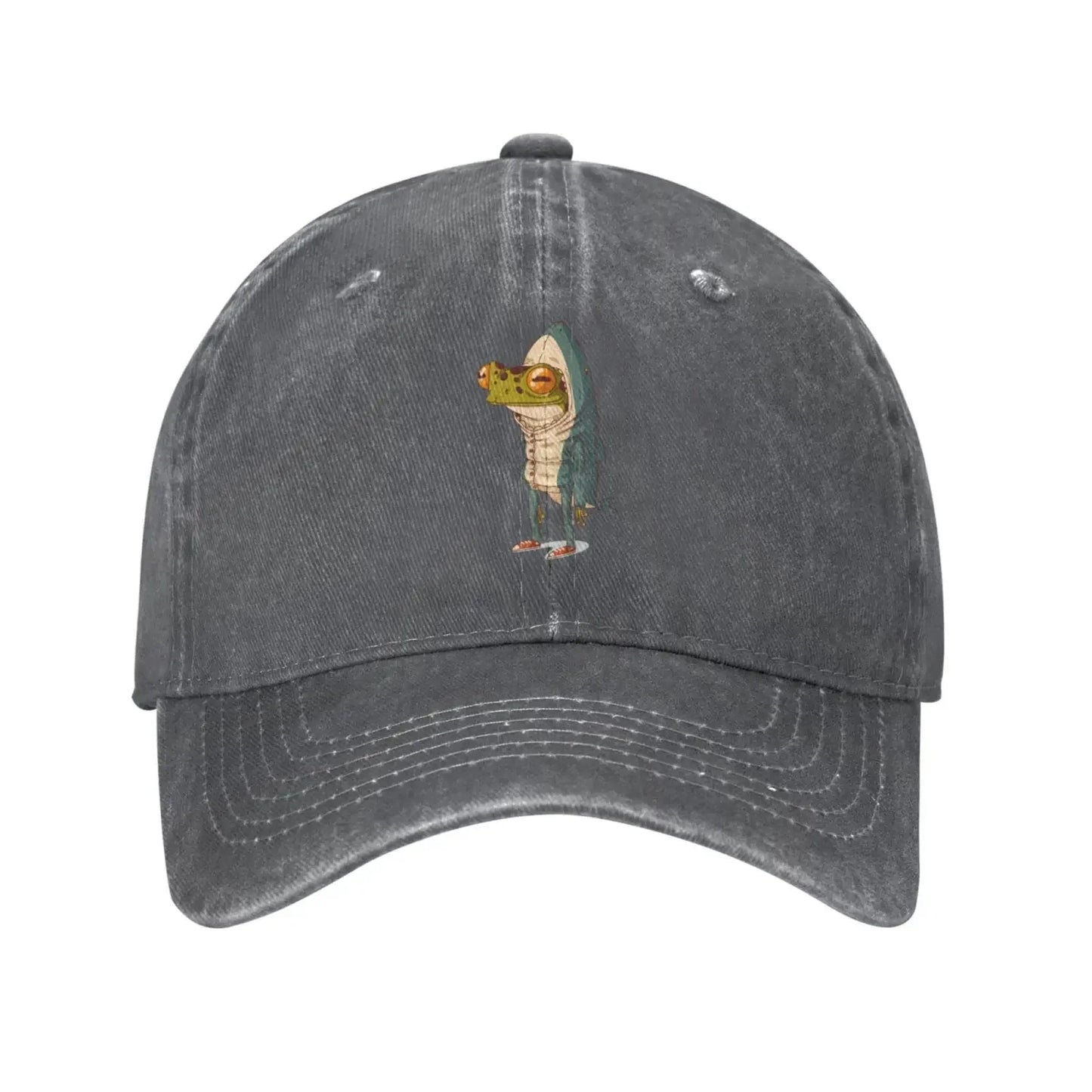 Frog Shark Adjustable Washed Denim Cotton Low Baseball Ball