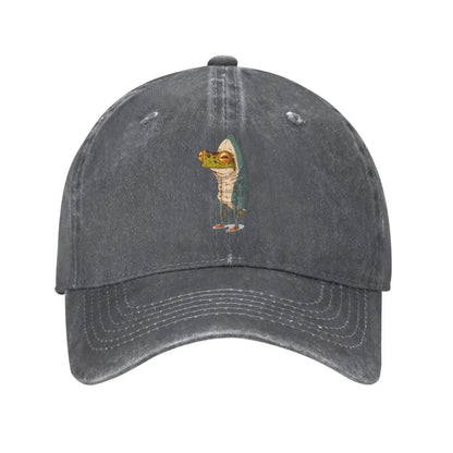 Frog Shark Adjustable Washed Denim Cotton Low Baseball Ball