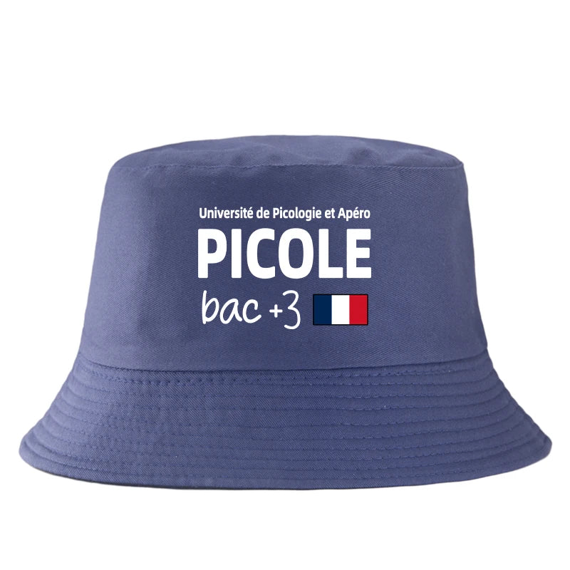 Universite Apéro Picole Bac+3 Printed Reversible Bob Bucket Hat Women Men