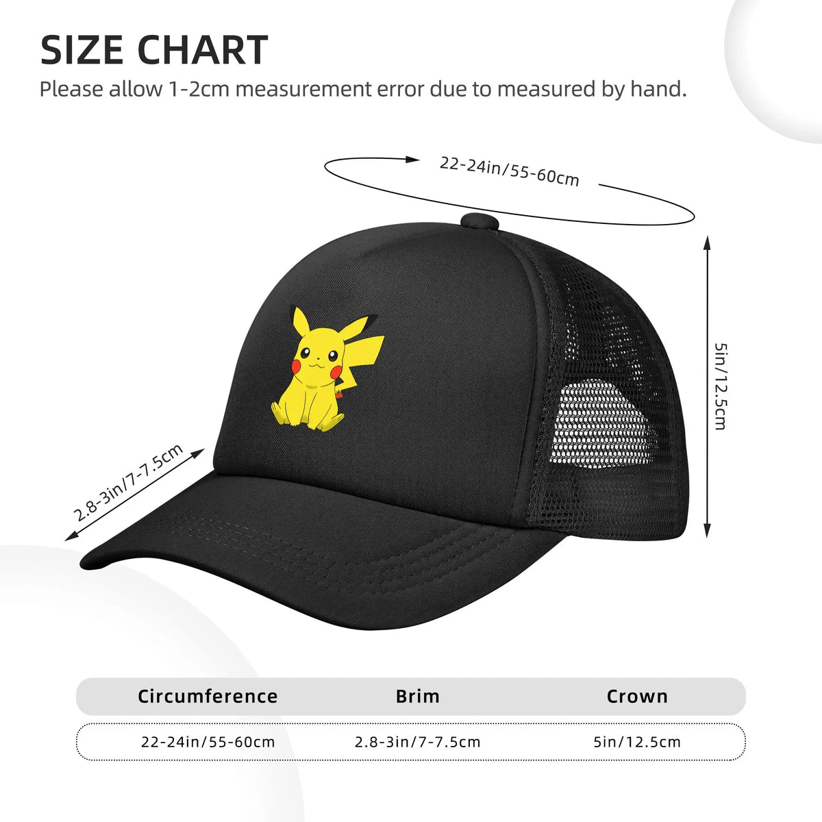 Pokemoned Pikachu Mesh Baseball Caps