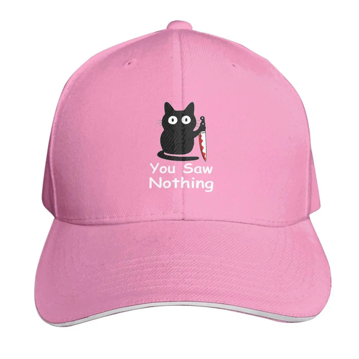 Black Cat Murder Cat You Saw Nothing Cap Fashion Casual Baseball Caps