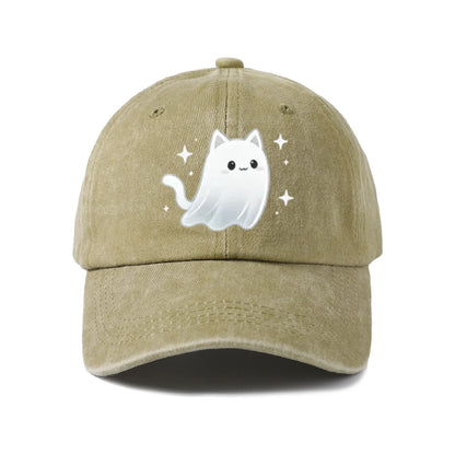 Cute Ghost Cat Graphic Baseball Cap
