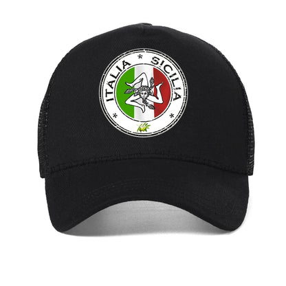 Sicilia Italy Sicily Sicilian Siciliano Italia Italian Baseball Caps