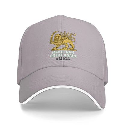 Summer Make Iran Great Again Persian Lion And Sun Shiro MIGA Baseball Cap