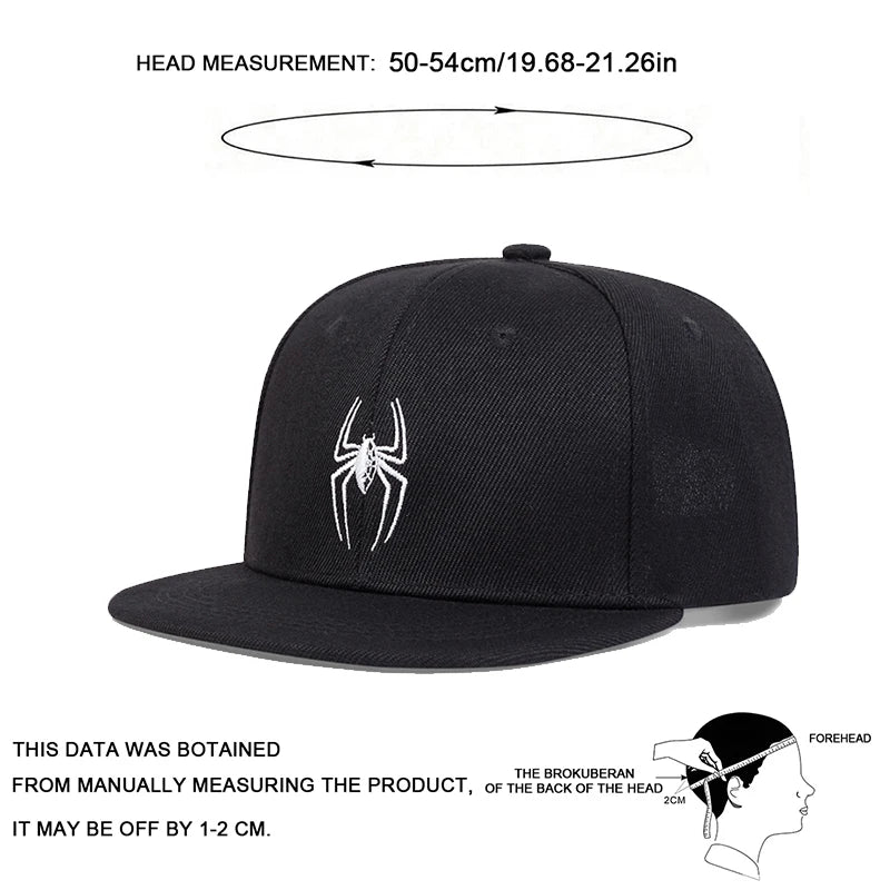 Children Spider Embroidery Snapback Caps