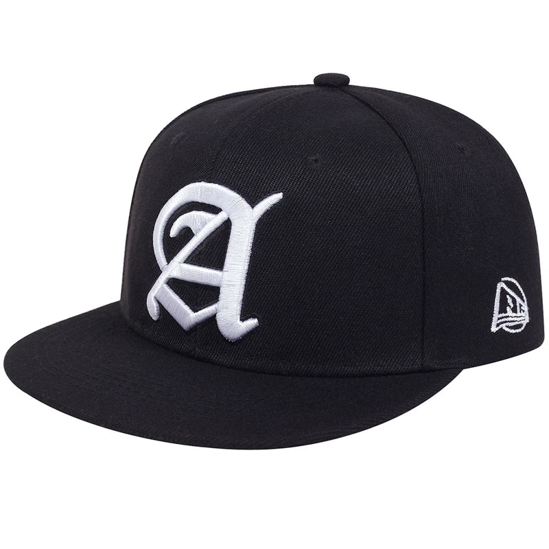 Unisex Personality A Letter Embroidery Hip-hop Hats Snapback Cap