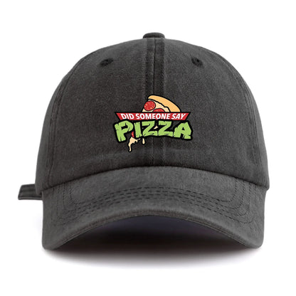 PIZZA Print Washed Baseball Cap For Adults