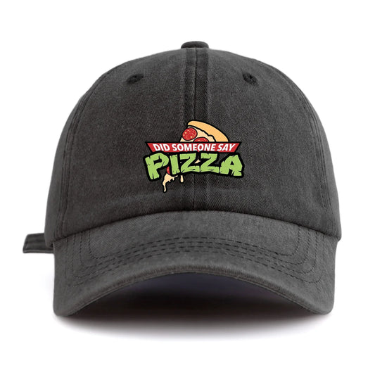 PIZZA Print Washed Baseball Cap For Adults