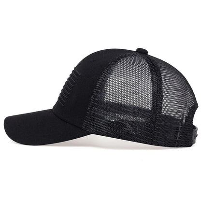 Fashion American Flag Embroidery Baseball Net Caps