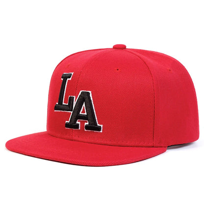Unisex LA Letter Embroidery Hip-hop Hats Snapback Caps Spring Autumn Outdoor