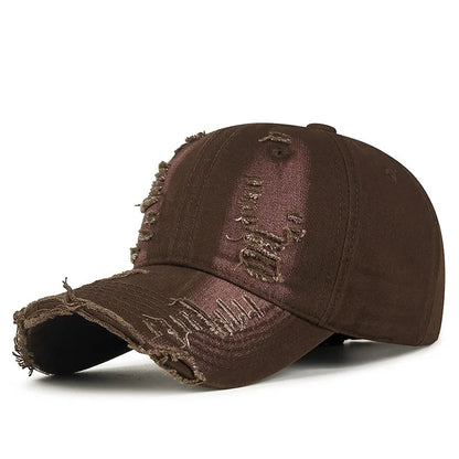 Cool Fashion Women Men Ripped Denim Cotton Baseball Cap Male Female Four Seasons
