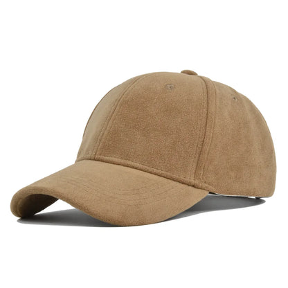Fashion Suede Baseball Caps For Men Women Autumn Winter Solid Retro