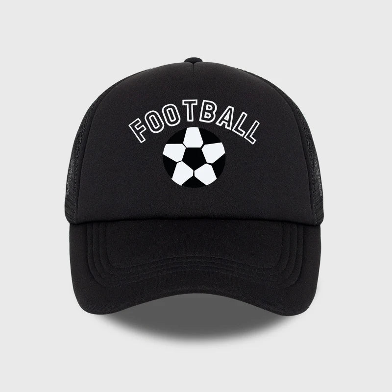 “FOOTBALL” Football-Print Sponge Mesh Cap Baseball Cap