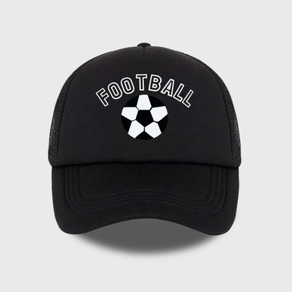 “FOOTBALL” Football-Print Sponge Mesh Cap Baseball Cap