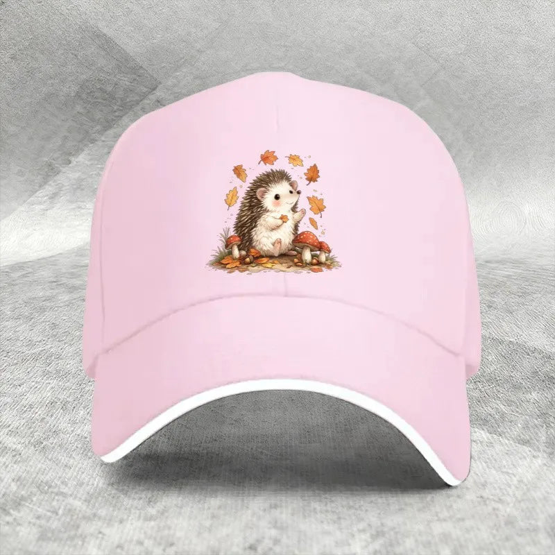 Autumn Hedgehog Mushroom Baseball Cap