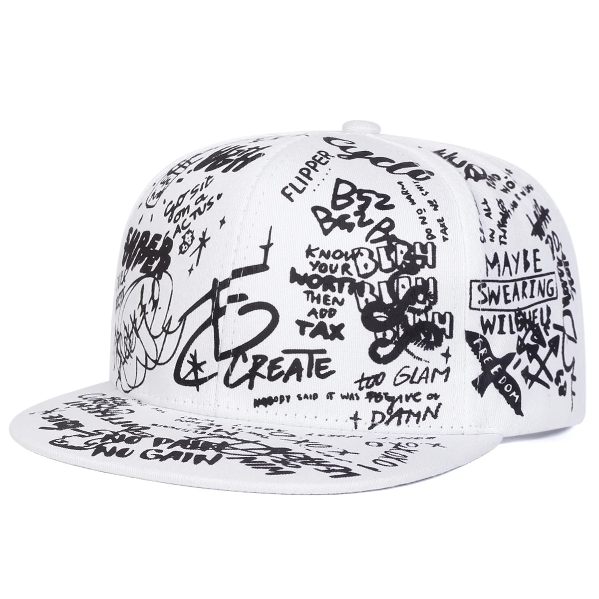 Unisex 88 Letter Graffiti Print Hip-hop Hats Fashion Spring Autumn