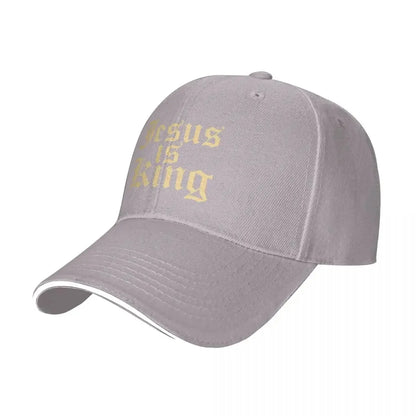 New Gothic Street Punk Golden Jesus Is King Pool Party Baseball Caps
