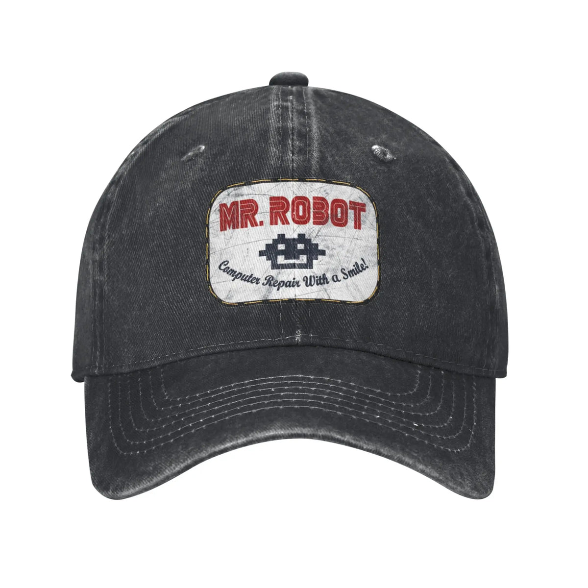 10 Styles Computer with Sourires Anime Funny Mr Robot Retro Cowboy Washed Baseball Caps