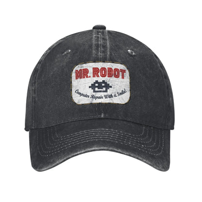 10 Styles Computer with Sourires Anime Funny Mr Robot Retro Cowboy Washed Baseball Caps