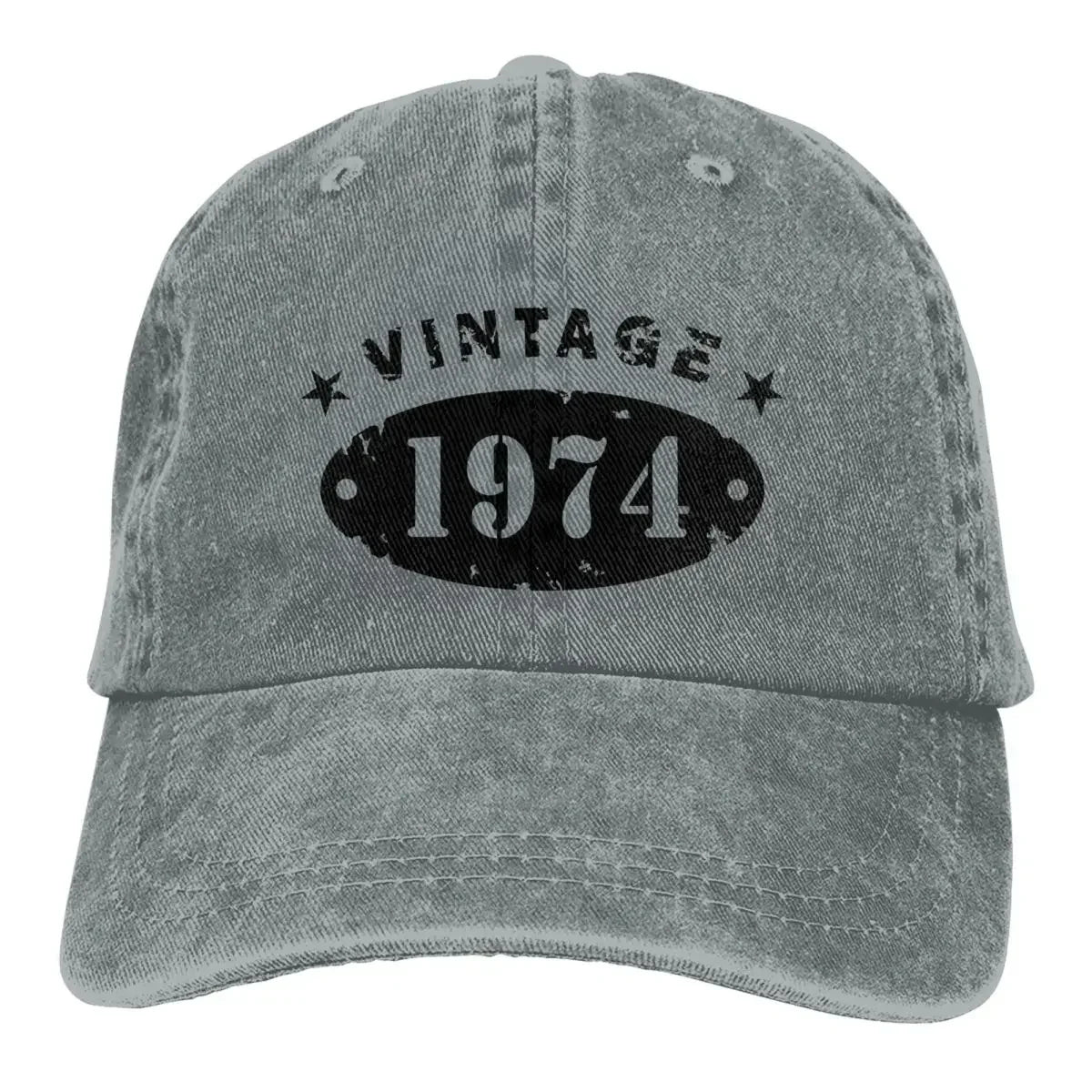 50 Years Old Retro 1974 People Baseball Caps Merchandise Classic Distressed Denim Washed