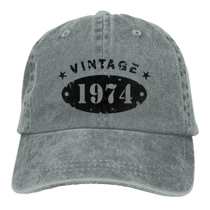50 Years Old Retro 1974 People Baseball Caps Merchandise Classic Distressed Denim Washed