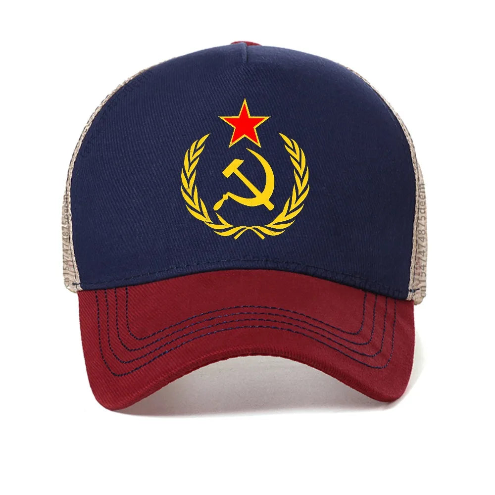 CCCP Soviet Hammer And Sickle Star Marxist Mesh Baseball Cap