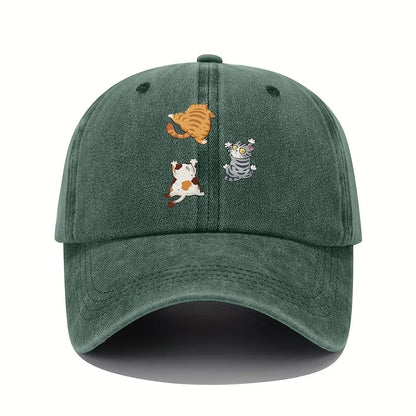 The cute Style Of The Three Cat Printed Baseball Cap