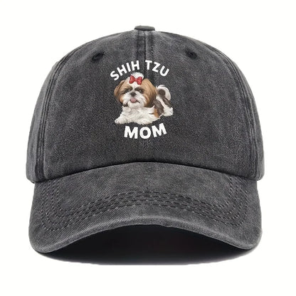Shih Tzu Mom Red Bow Tie Baseball Cap