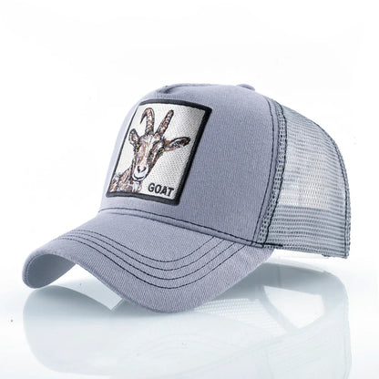 Fashion Trucker Caps With Embroidery Goat Patch