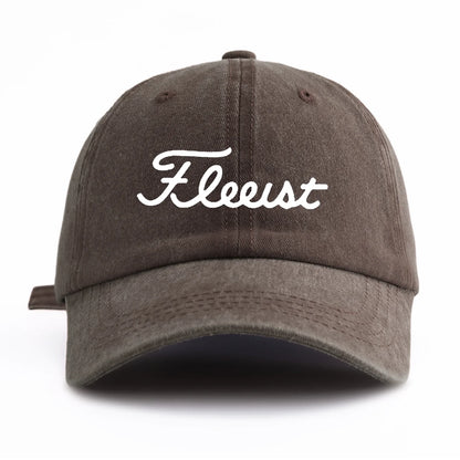 F Print Washed Baseball Cap For Adults