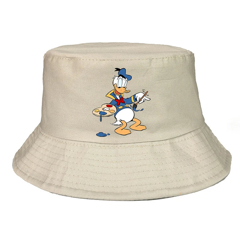 Donald Duck Bucket Hat Daily Hip Hop Amusing Cartoon Vintage Stylish Fisherman Cap