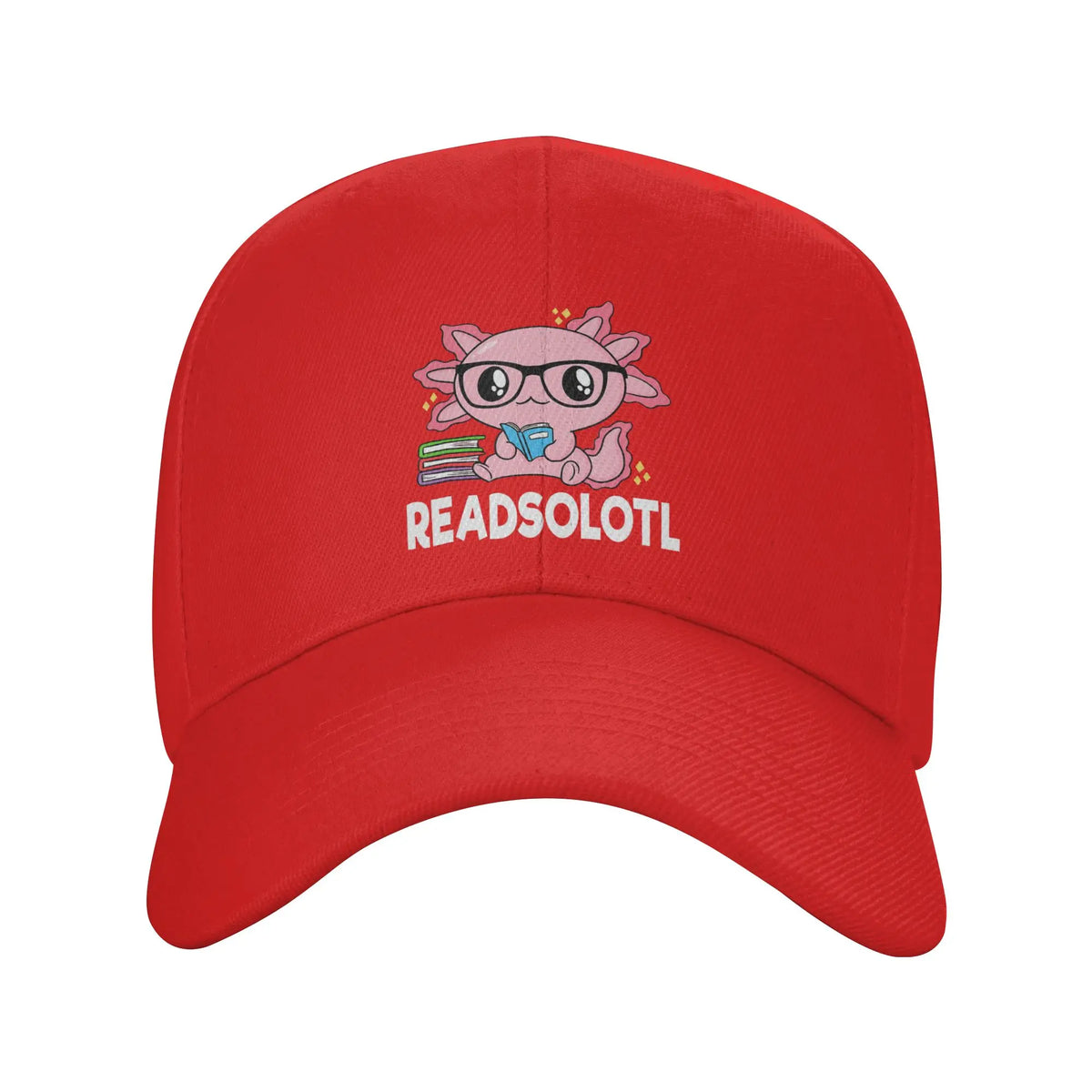Readsolotl Axolotl Book Lover Funny Reading Baseball Cap