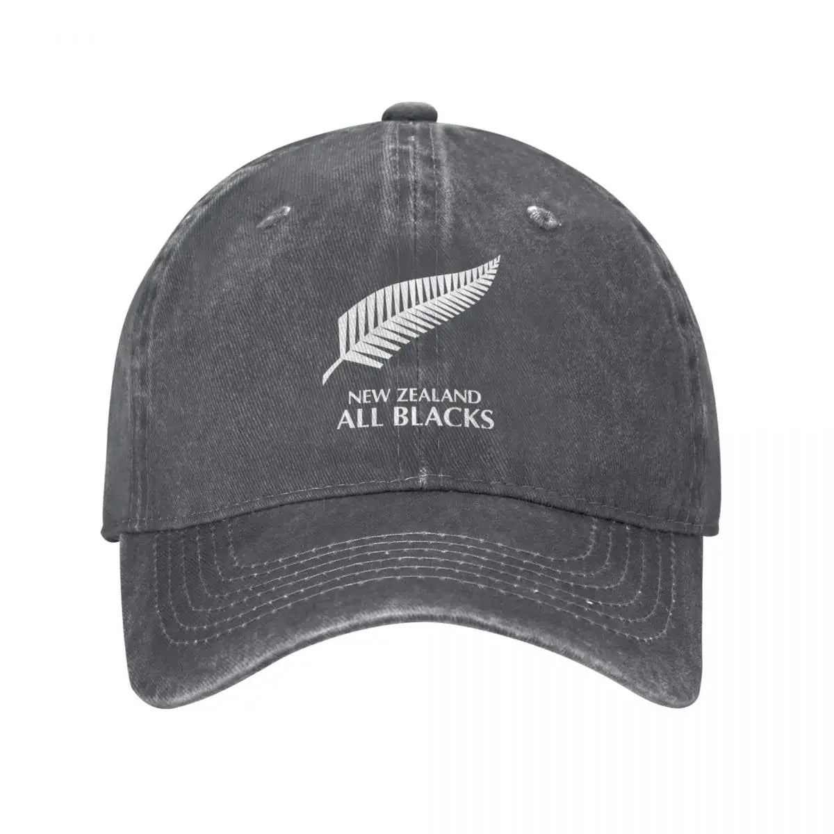 New Zealand All Blacks Unisex Baseball Cap Rugby Worldcup Sports Distressed Denim