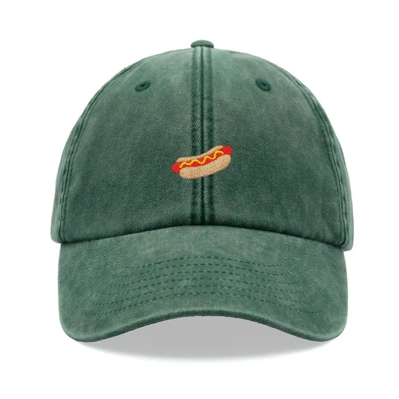 Hotdog Baseball Cap Vintage Washed Unisex Dad Hat