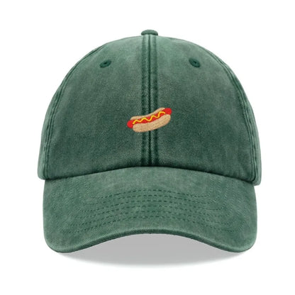 Hotdog Baseball Cap Vintage Washed Unisex Dad Hat