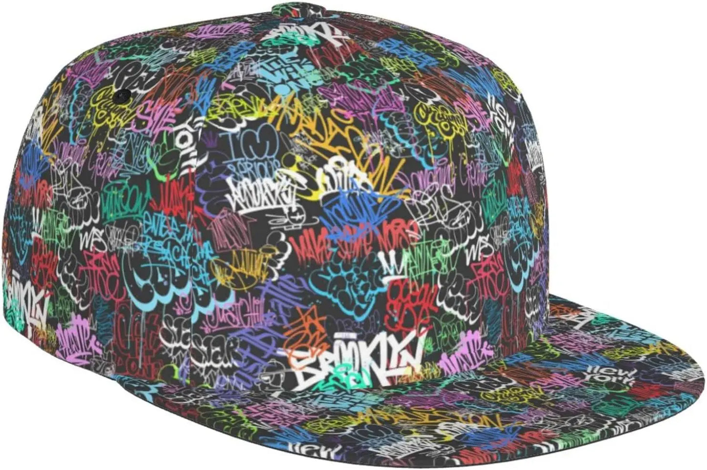 Funny Graffiti Adjustable Snapback Hat for Men Women Unisex Hip Hop Baseball Cap