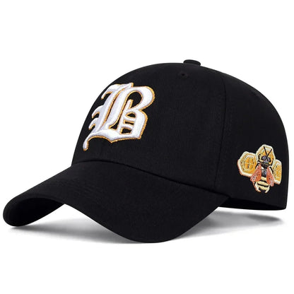 Unisex Letter Bee Embroidery Baseball Cap