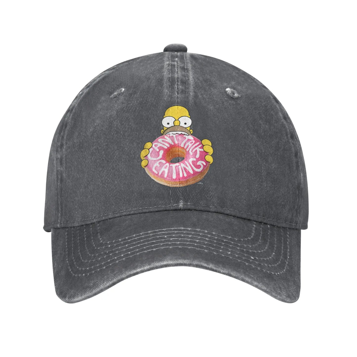 The S-Simpson Homer Can't Talk Eating Donut Baseball Cap