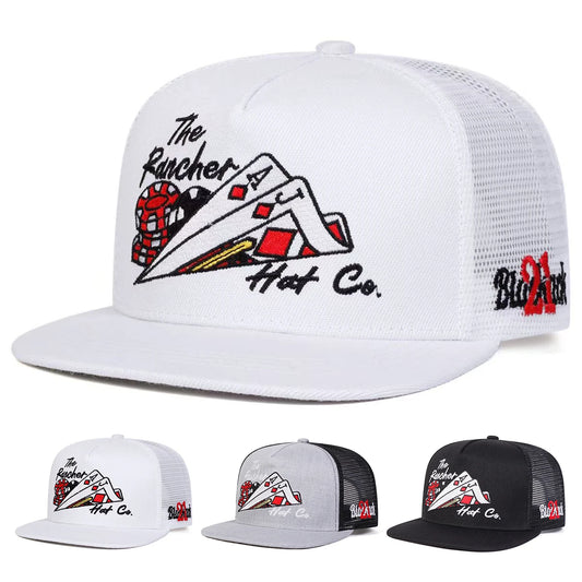Unisex Poker Embroidery Hip hop Net Hats