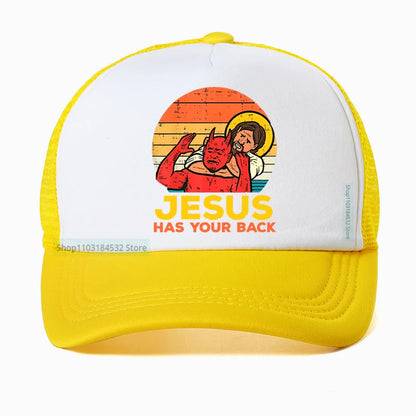 Jesus Has Your Back Jiu Jitsu Retro Christian Baseball Cap