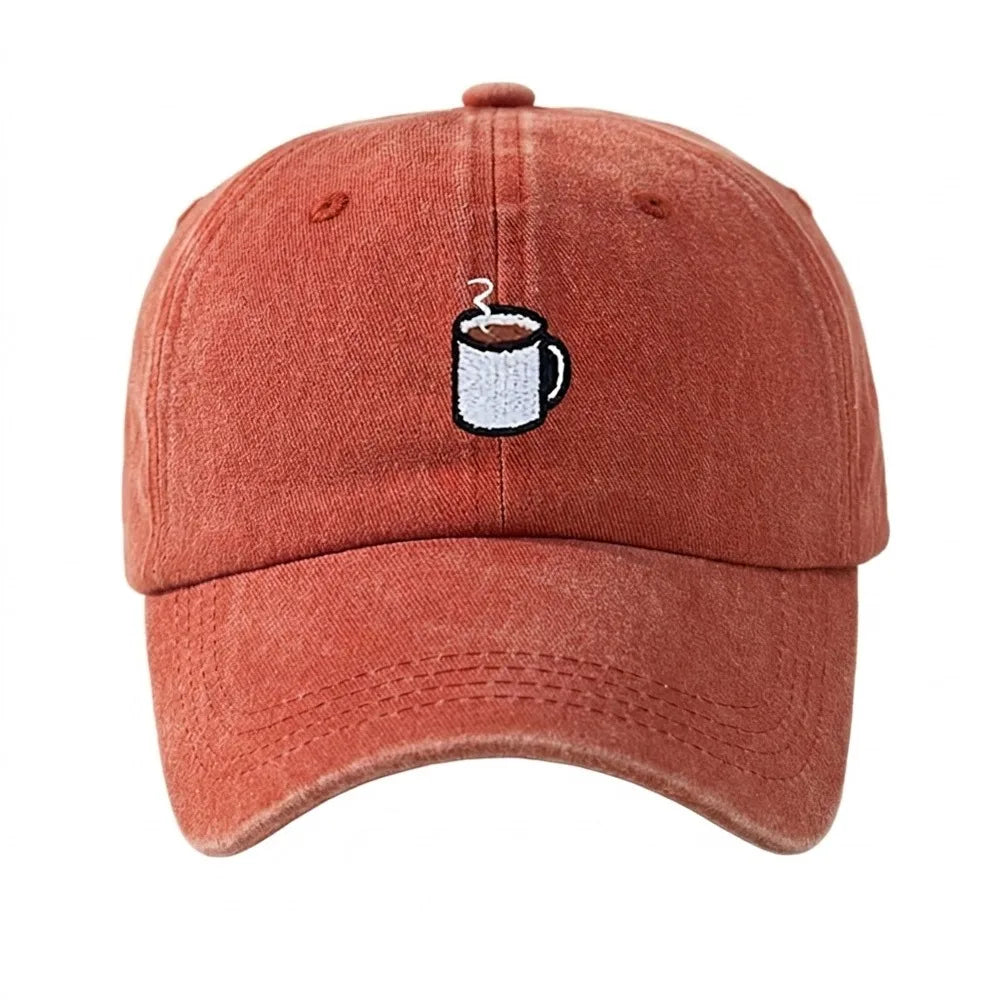 Embroidered Coffee Cup Baseball Cap