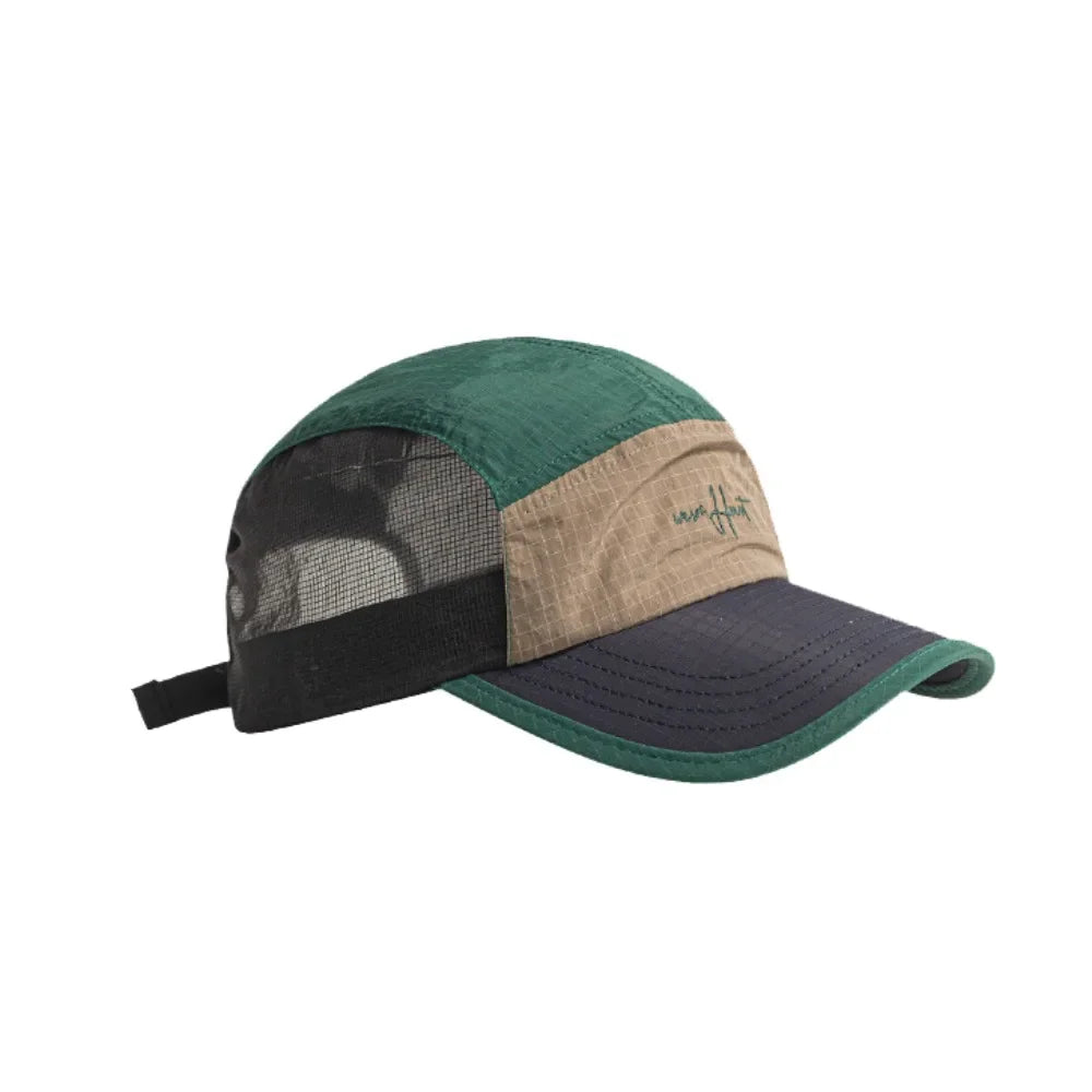 Fashion Plaid Thin Sun Cap Quick-drying Letter Embroidery Sports Running Cap Baseball Cap