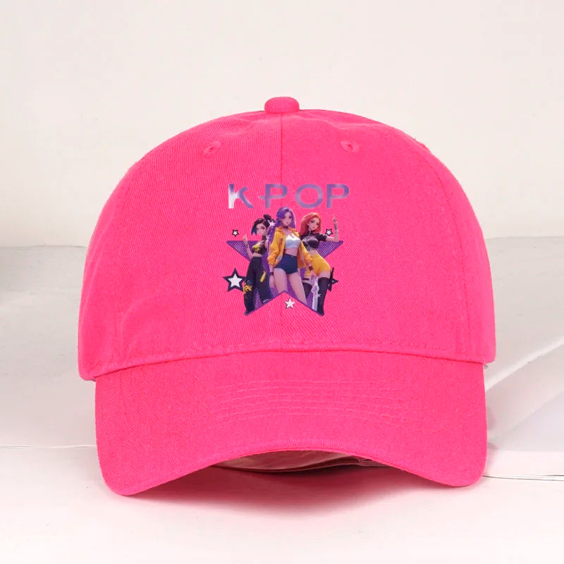 K-POP Cartoon Girl Group Star Print Soft-Peak Baseball Cap