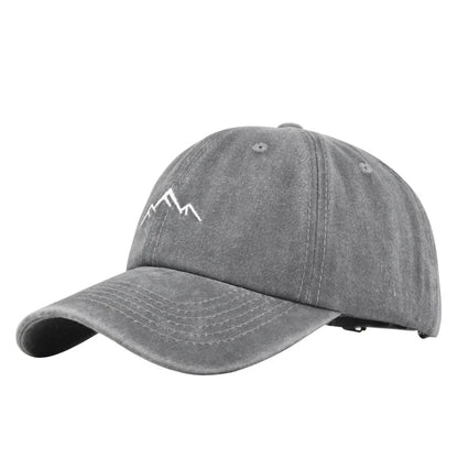 Retro Washed Cotton Cap Unisex Mountain Embroidery Baseball Caps