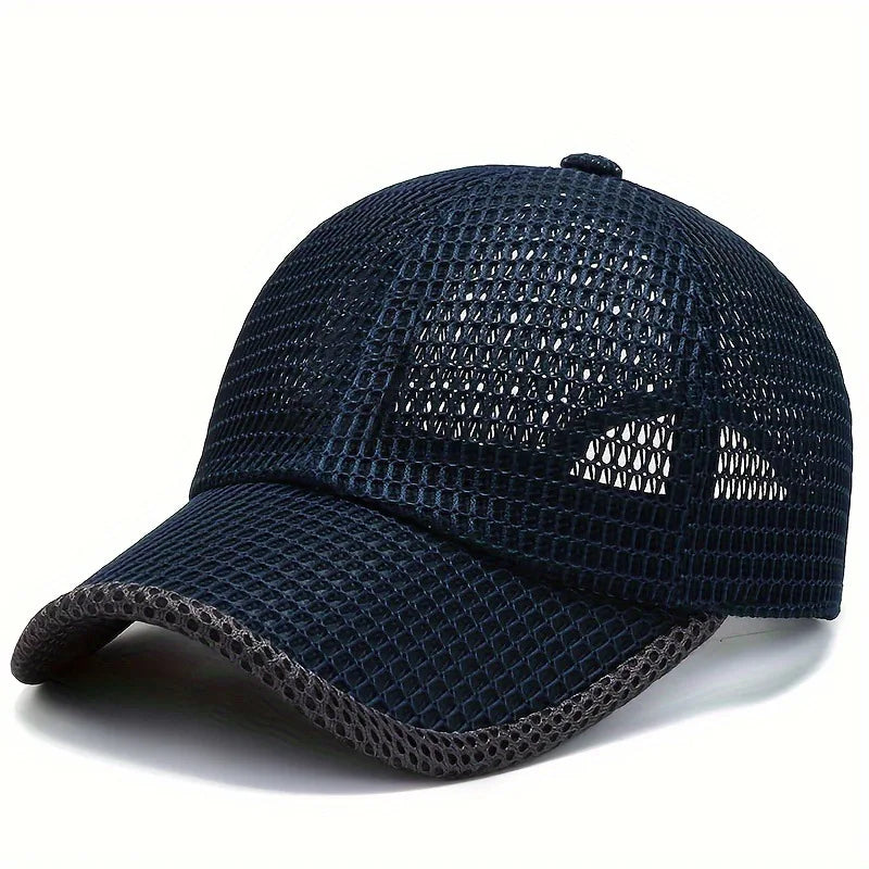 Men's Solid Color Mesh Breathable Baseball Cap