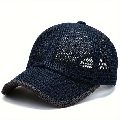 Men's Solid Color Mesh Breathable Baseball Cap