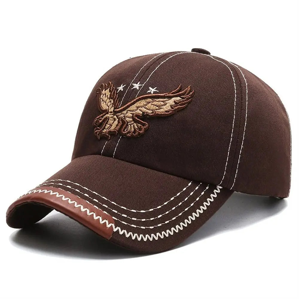 Fashion Embroidered Eagle Men Hat Breathable Adjustable Baseball Cap