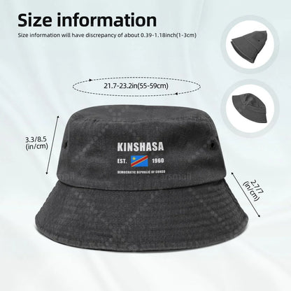 Democratic Republic Of Congo EST Unisex Cotton Bucket Hats
