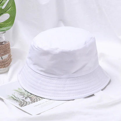 Fashion Cotton Bucket Hats Summer Foldable Sunscreen Panama Hat Solid Color
